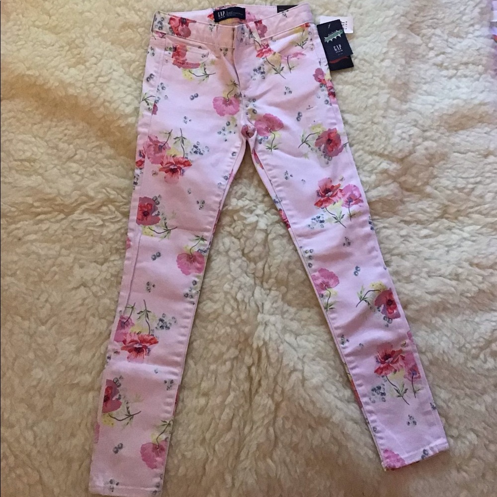 GAP Pink floral jean 👖